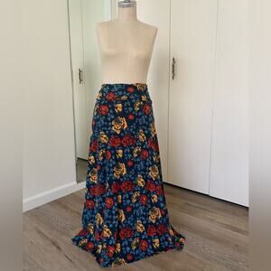 LuLaRoe Floral Colorful  Maxi A-Line Skirt Women’s XXS